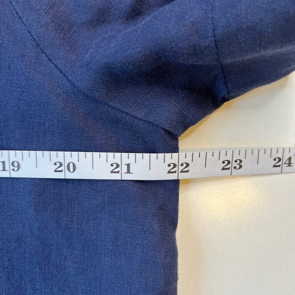 Quince Women's 100% Linen Classic Navy Blue Button Down Shirt Minimalist Size M - Picture 10 of 16